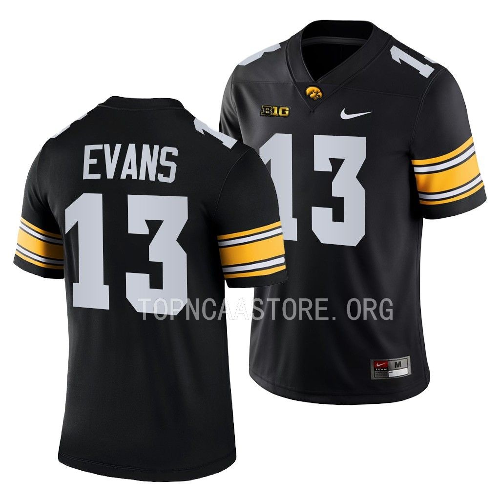 Iowa Hawkeyes Joe Evans Jersey 2022 College Black #13 Men's Shirt
