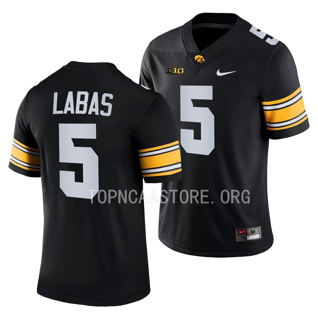 Iowa Hawkeyes Joe Labas Jersey 2022 College Black #5 Men's Shirt
