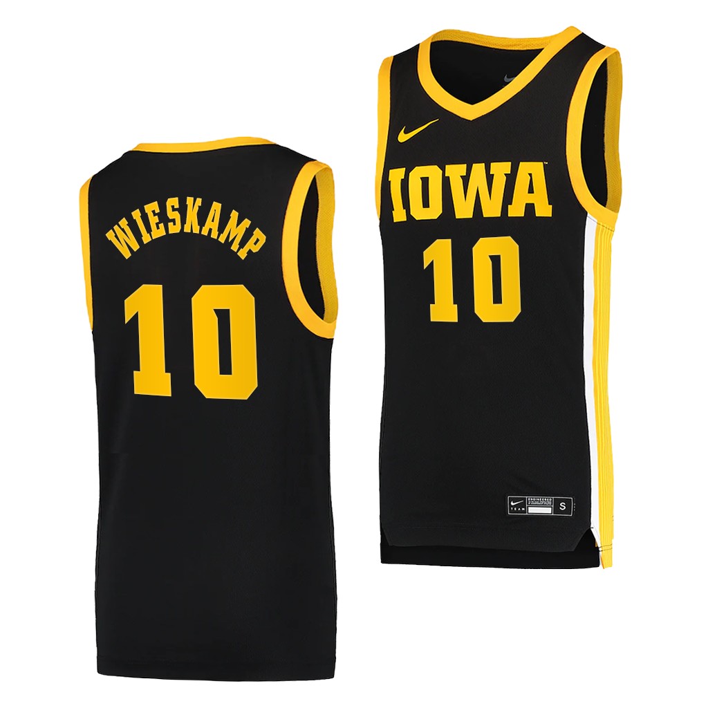Iowa Hawkeyes Joe Wieskamp #10 Black Jersey Dri-FIT Swingman