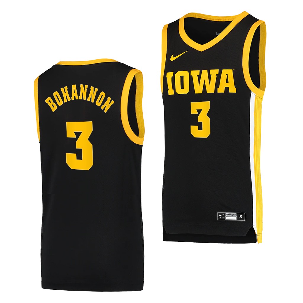 Iowa Hawkeyes Jordan Bohannon #3 Black Jersey Dri-FIT Swingman