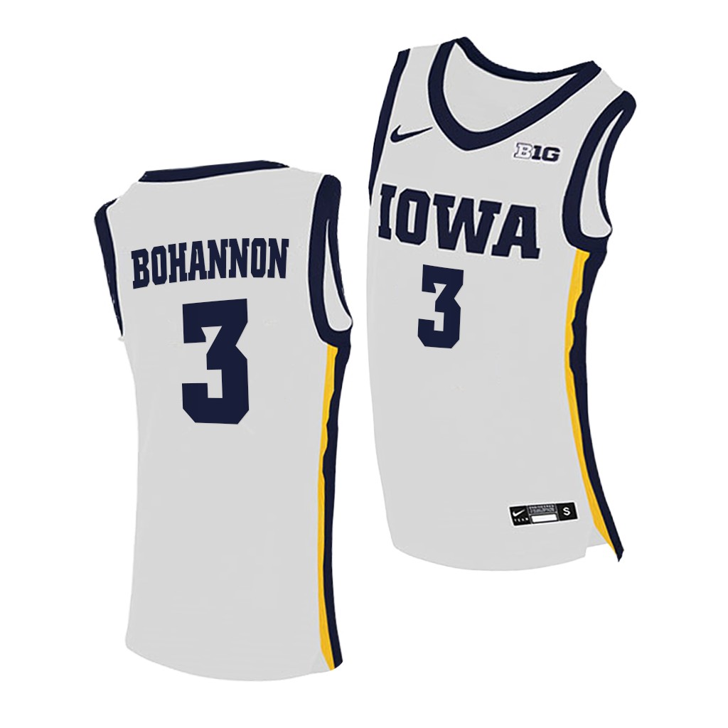 Iowa Hawkeyes Jordan Bohannon White 2020-21 Home College Jersey