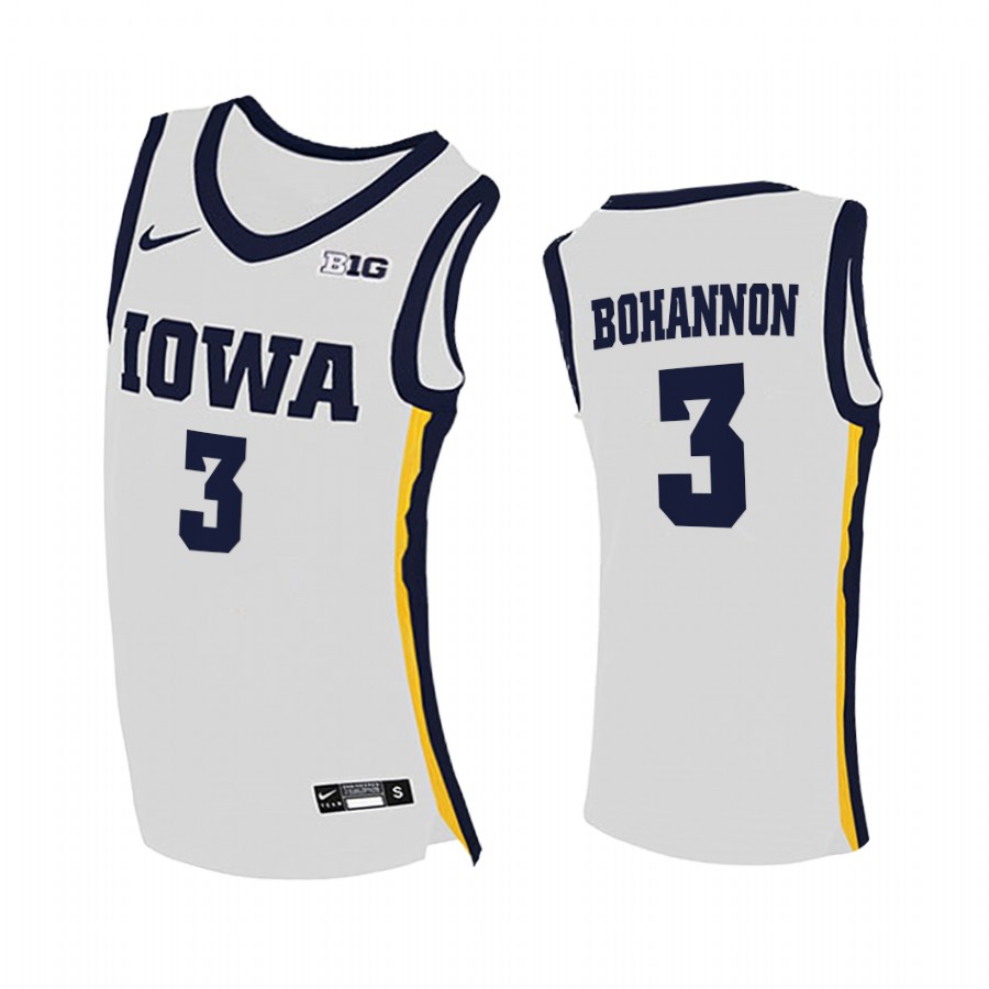 Iowa Hawkeyes Jordan Bohannon White Home 2020-21 College Jersey