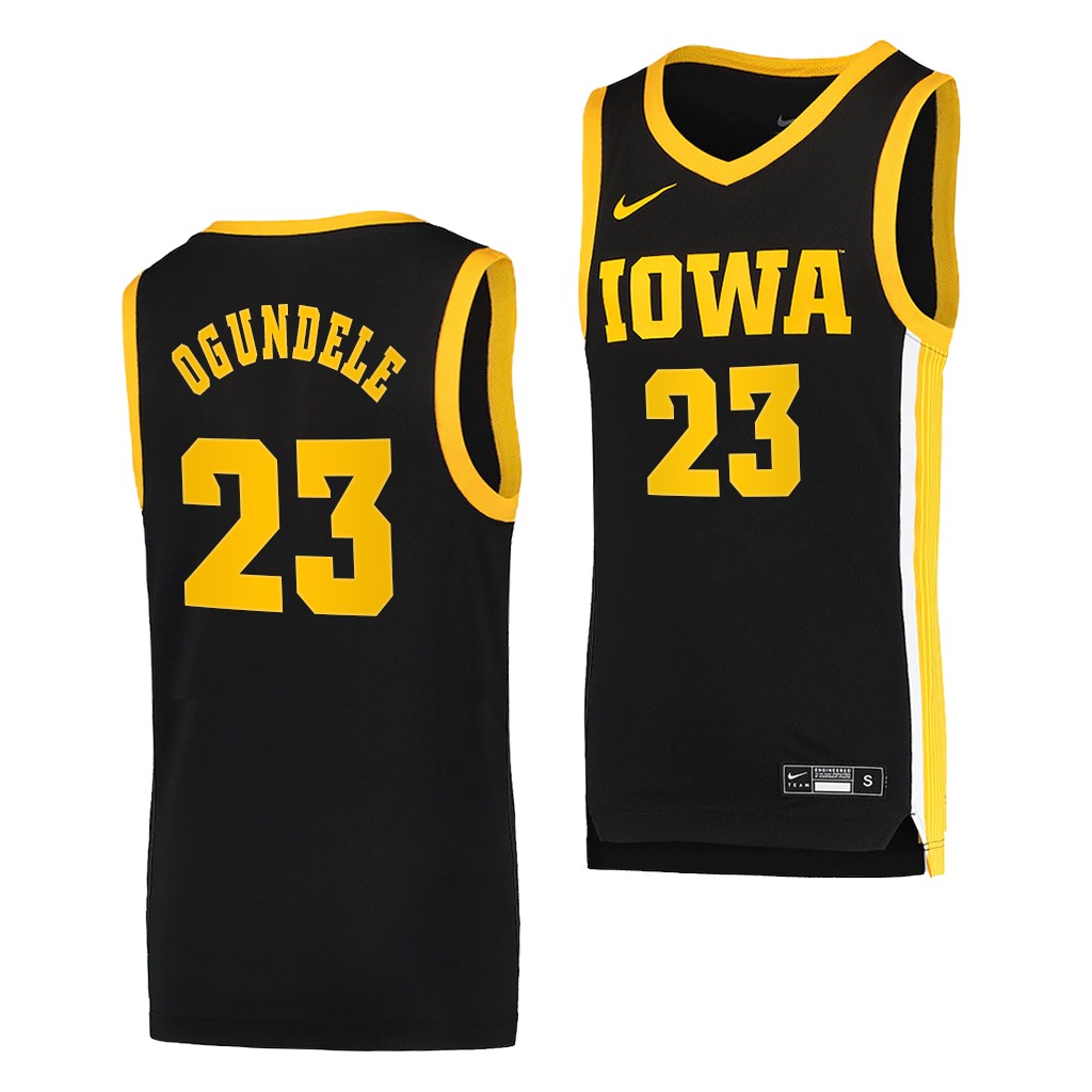 Iowa Hawkeyes Josh Ogundele #23 Black Jersey Dri-FIT Swingman