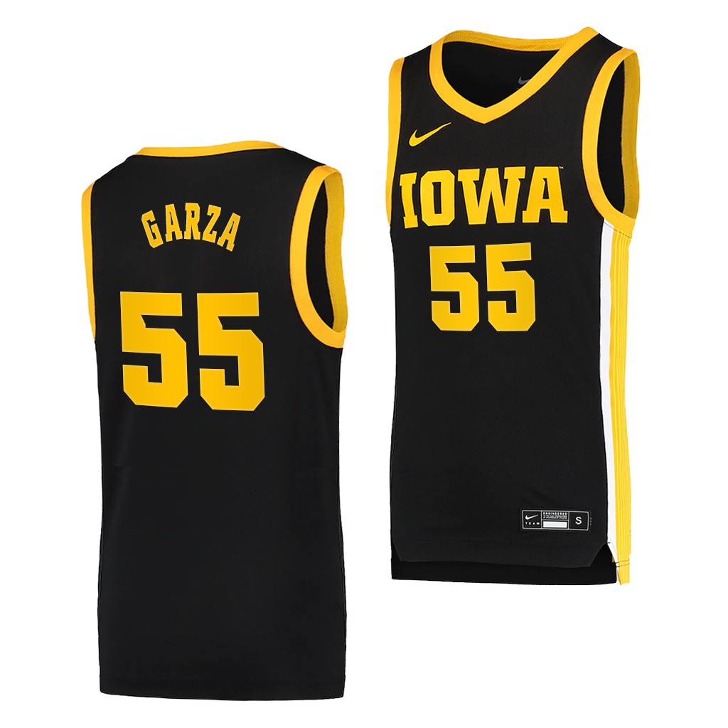 Iowa Hawkeyes Luka Garza #55 Black Jersey Dri-FIT Swingman