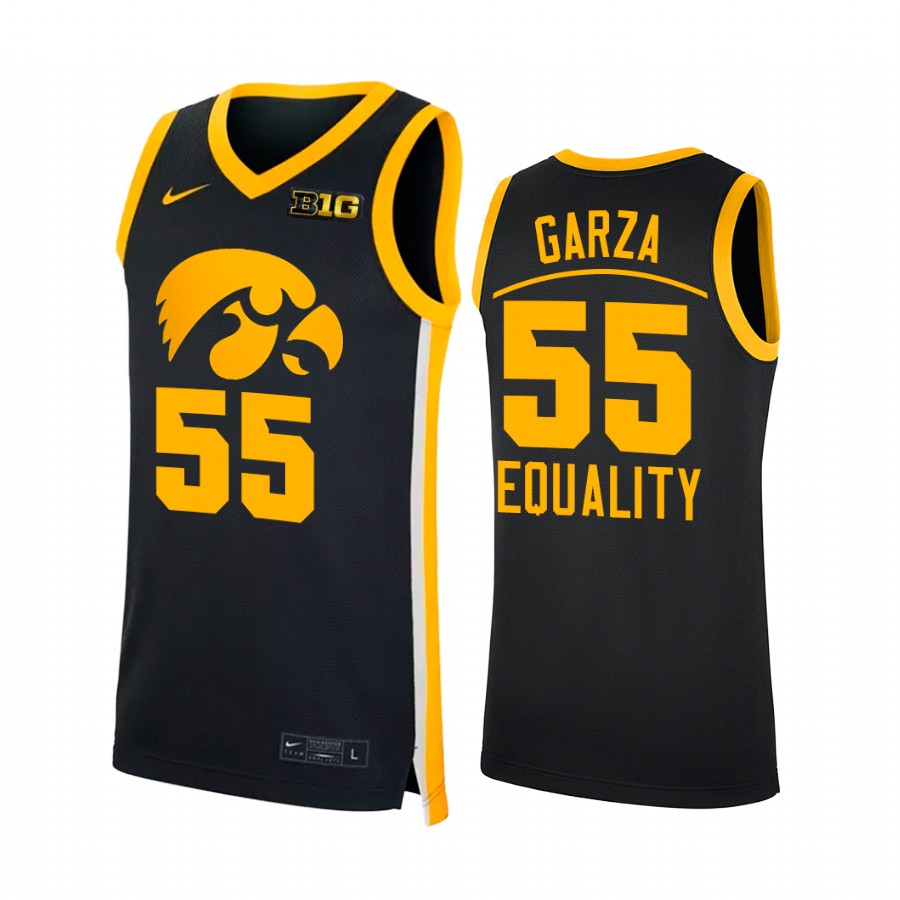 Iowa Hawkeyes Luka Garza Jersey Equality Black NCAA Big Ten Uniform