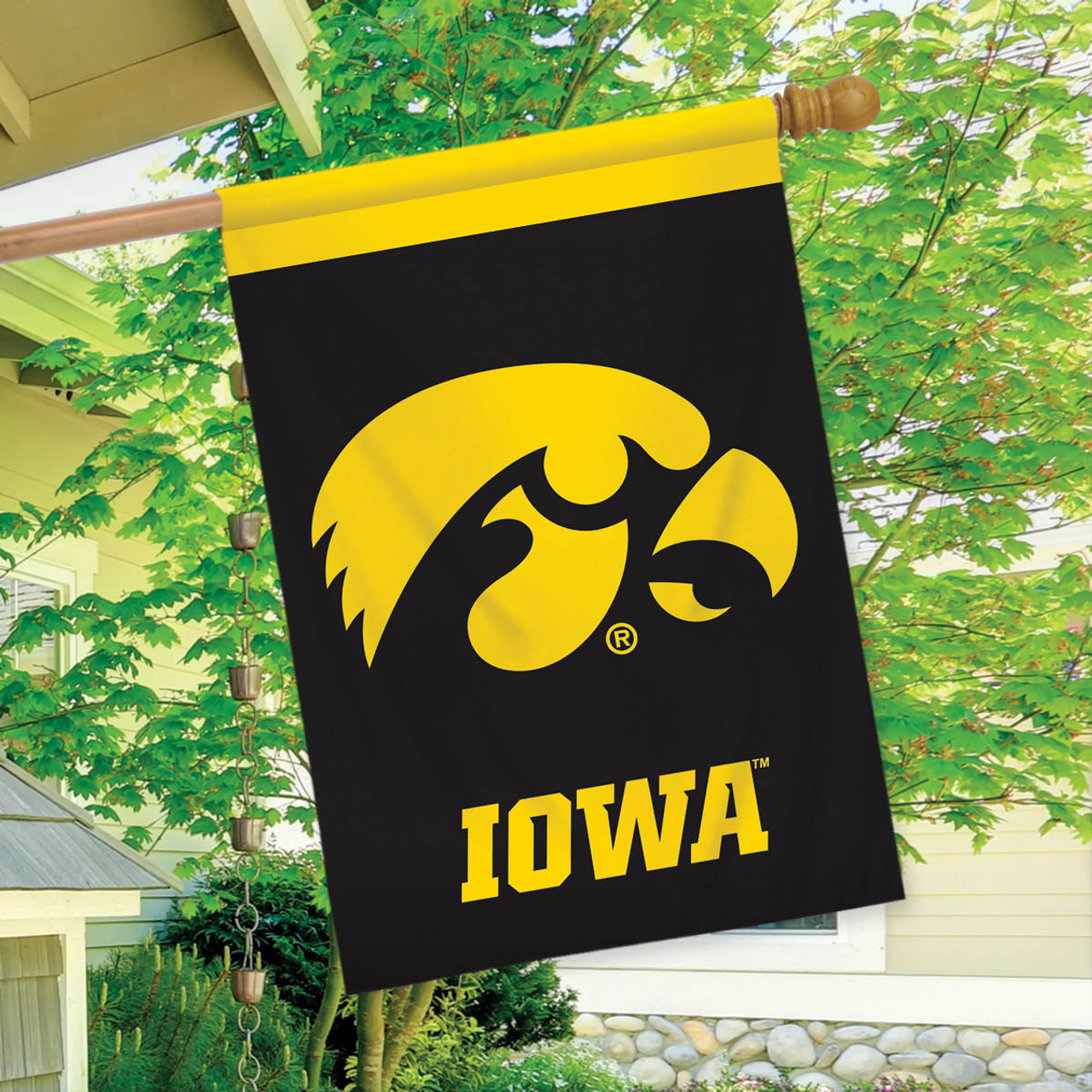 Iowa Hawkeyes NCAA Garden Flag, House Flag