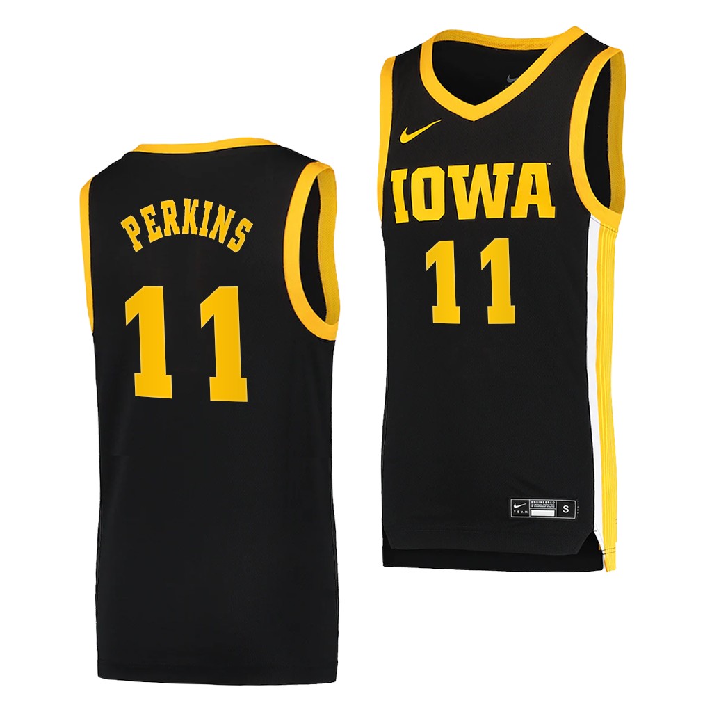 Iowa Hawkeyes Tony Perkins #11 Black Jersey Dri-FIT Swingman