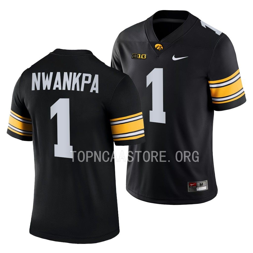 Iowa Hawkeyes Xavier Nwankpa Jersey 2022 College Black #1 Men's Shirt