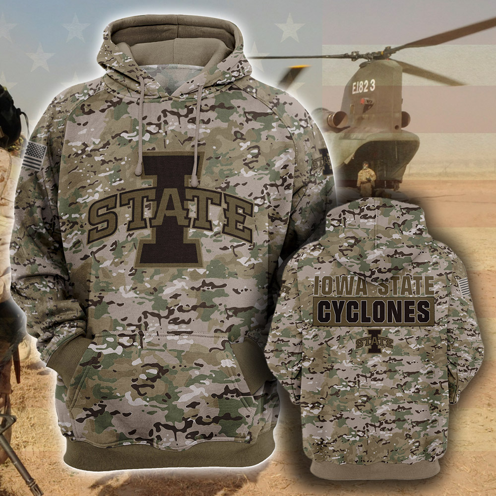 Iowa State Cyclones 3D Hoodie Camo Style Gift For Fans