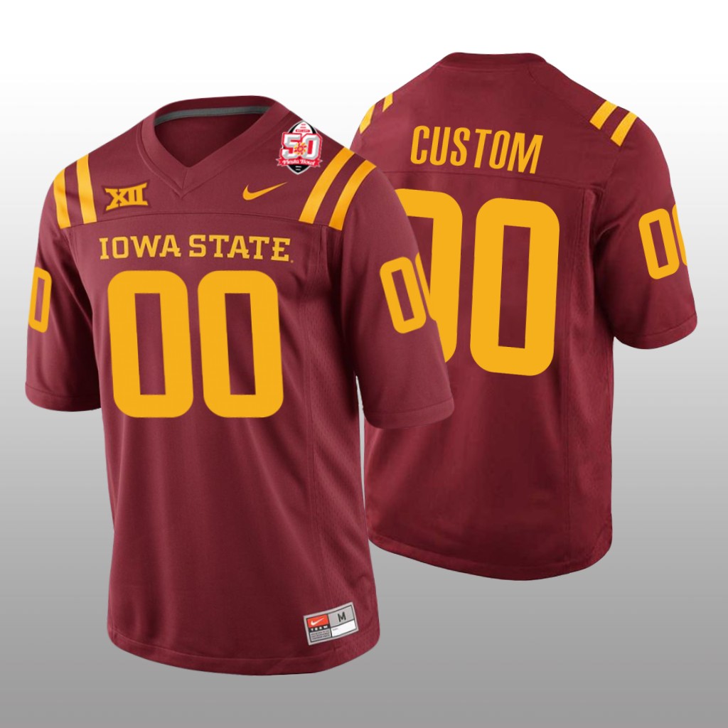 Iowa State Cyclones Cardinal 2021 Fiesta Bowl College Custom Jersey