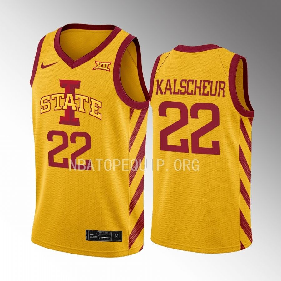 Iowa State Cyclones Gabe Kalscheur Jersey 2022-23 College Gold Uniform