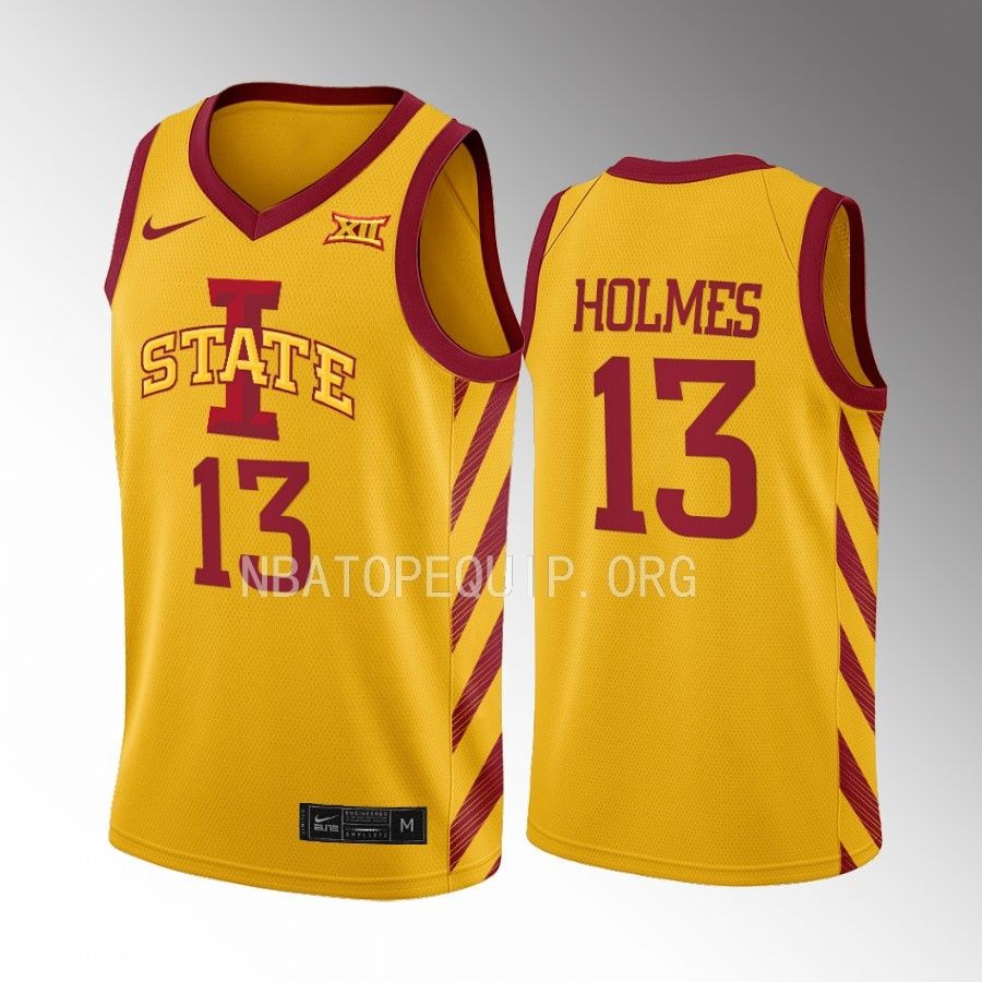 Iowa State Cyclones Jaren Holmes Jersey 2022-23 College Gold Uniform