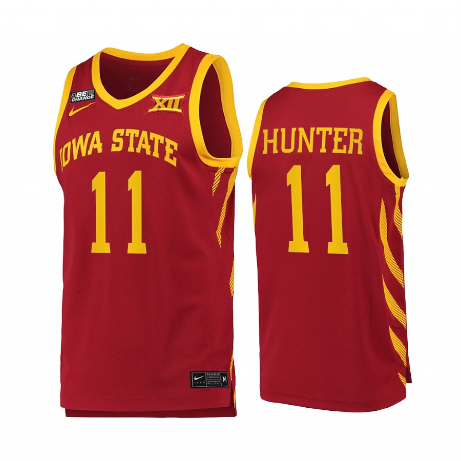 Iowa State Cyclones Tyrese Hunter Jersey 2021-22 College Cardinal Uniform