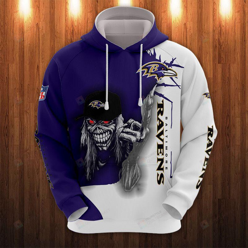 Iron Maiden Baltimore Ravens 3D All Over Print Hoodie Hoodie