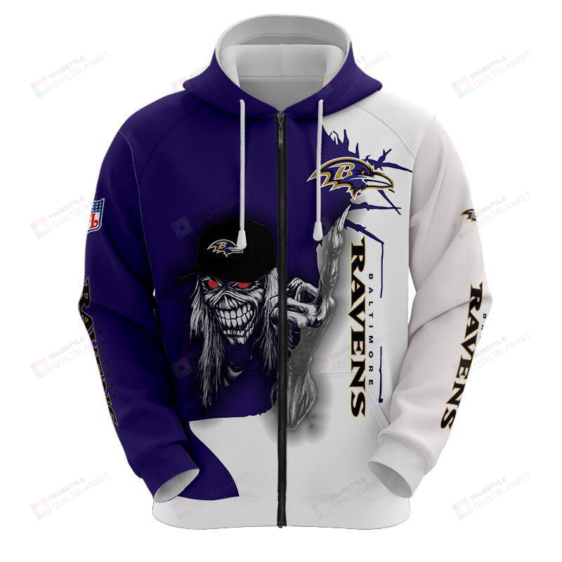 Iron Maiden Baltimore Ravens 3D All Over Print Hoodie Hoodie