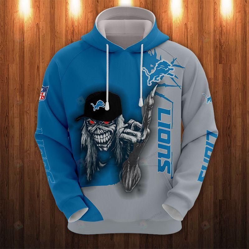 Iron Maiden Detroit Lions 3D All Over Print Hoodie Hoodie