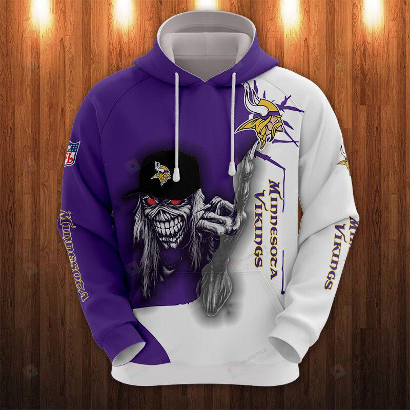 Iron Maiden Minnesota Vikings 3D All Over Print Hoodie Hoodie