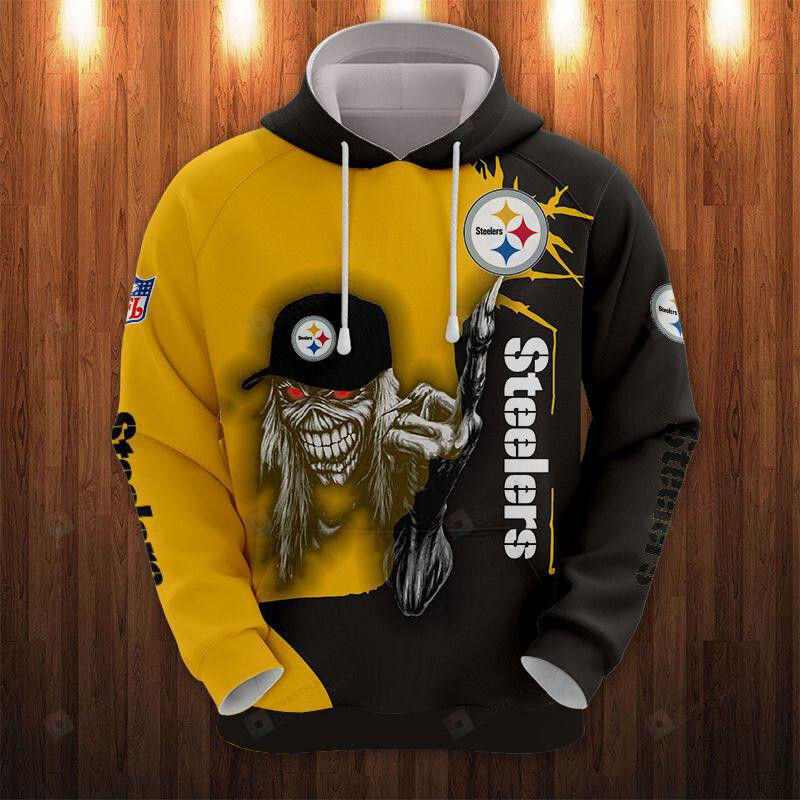 Iron Maiden Pittsburgh Steelers 3D All Over Print Hoodie Hoodie