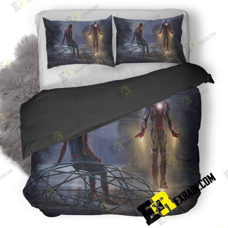 Iron Man And Spiderman 5K Artwork 6H 3D Customized Duvet Cover Bedding Set