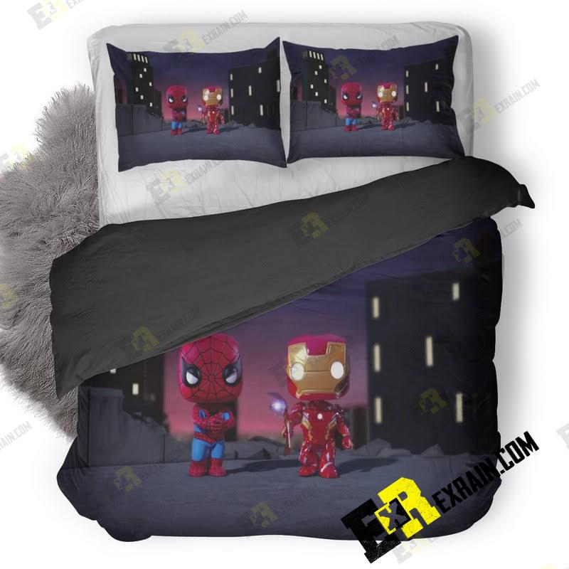 Iron Man And Spiderman Spellbound Animated Movie To 3D Customized Duvet Cover Bedding Set