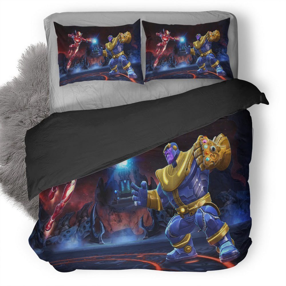 Iron Man And Thanos Marvel Contest Of Champions 3D Customized Duvet Cover Bedding Set