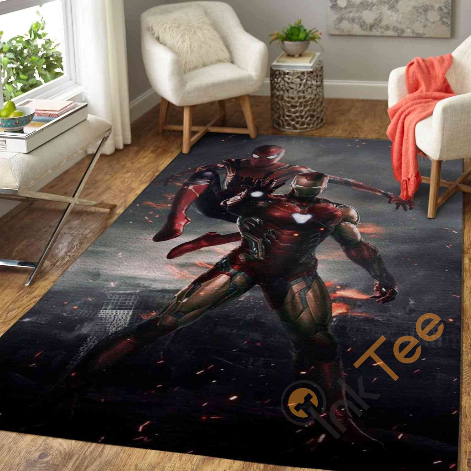 Iron Man Spider Man Area Rectangle Rug