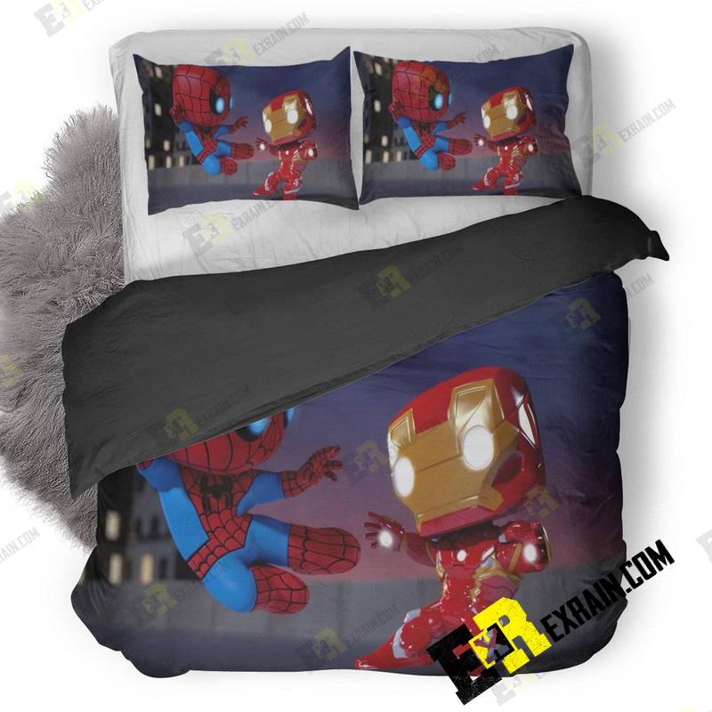Iron Man Vs Spiderman Spellbound Animated Movie Img 3D Customized Duvet Cover Bedding Set