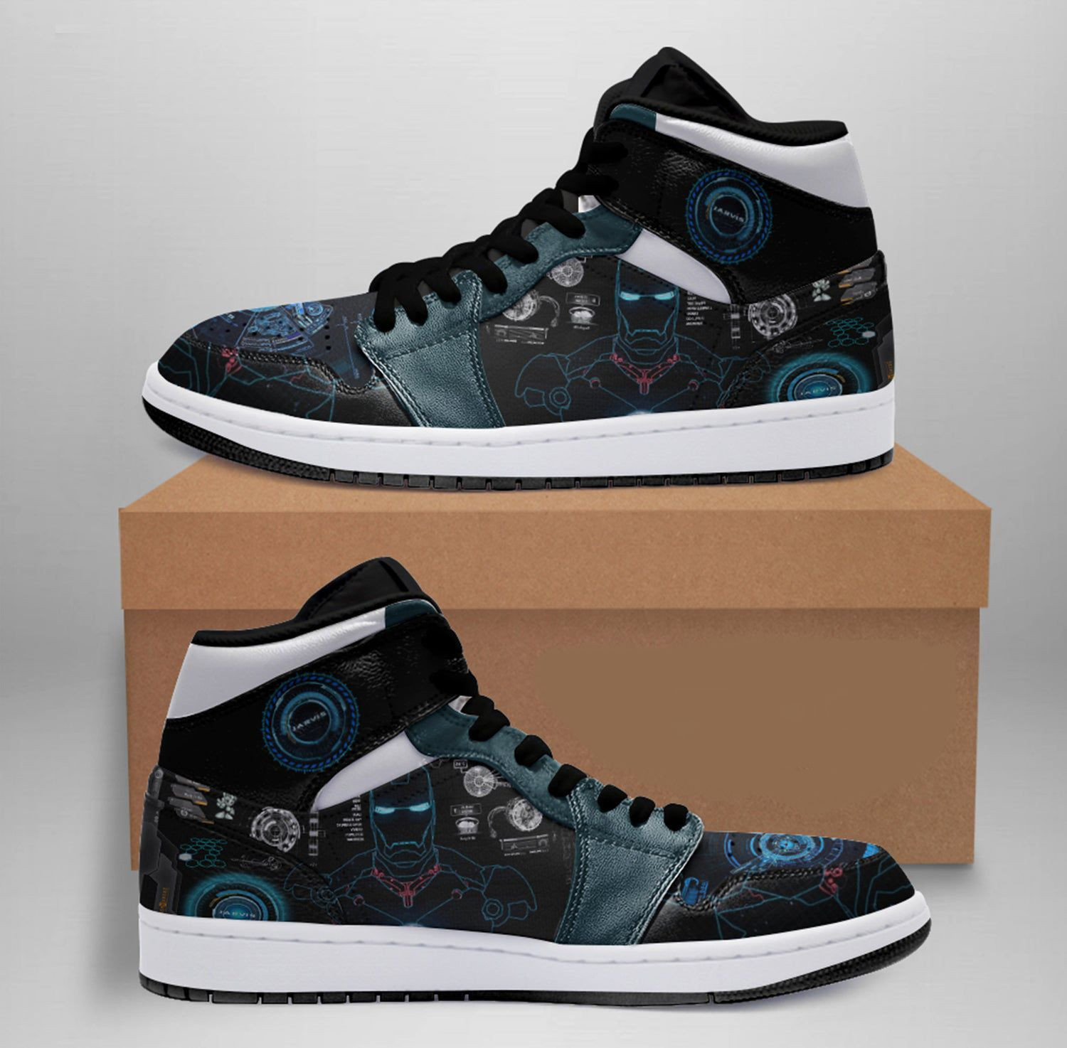 Ironman Marvel 7 High Top Air Jordan Sneaker, Air Jordan Hightop