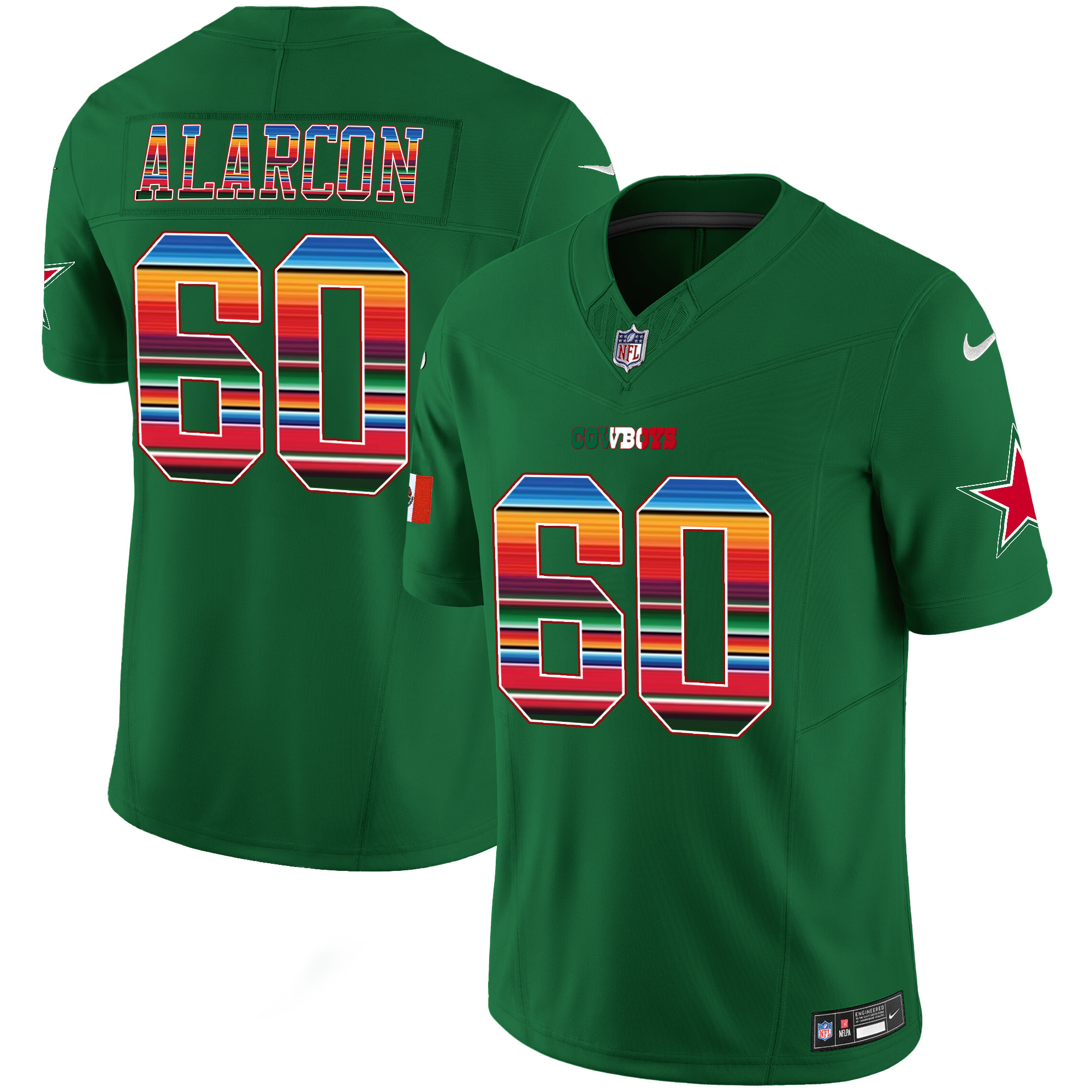 Isaac Alarcon Men's Dallas Cowboys Mexico Vapor Limited Green Jersey - All Stitched 