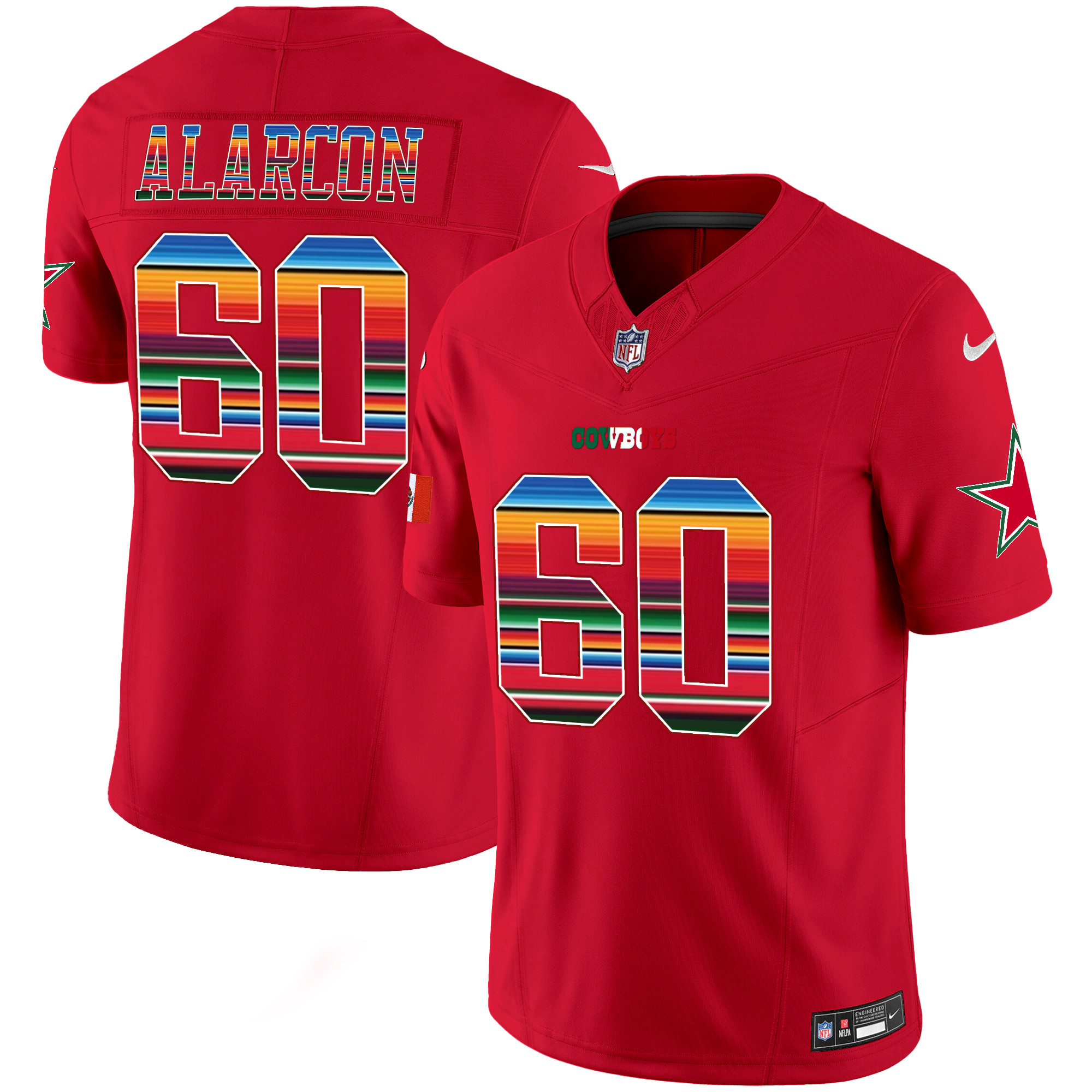 Isaac Alarcon Men's Dallas Cowboys Mexico Vapor Limited Red Jersey - All Stitched 