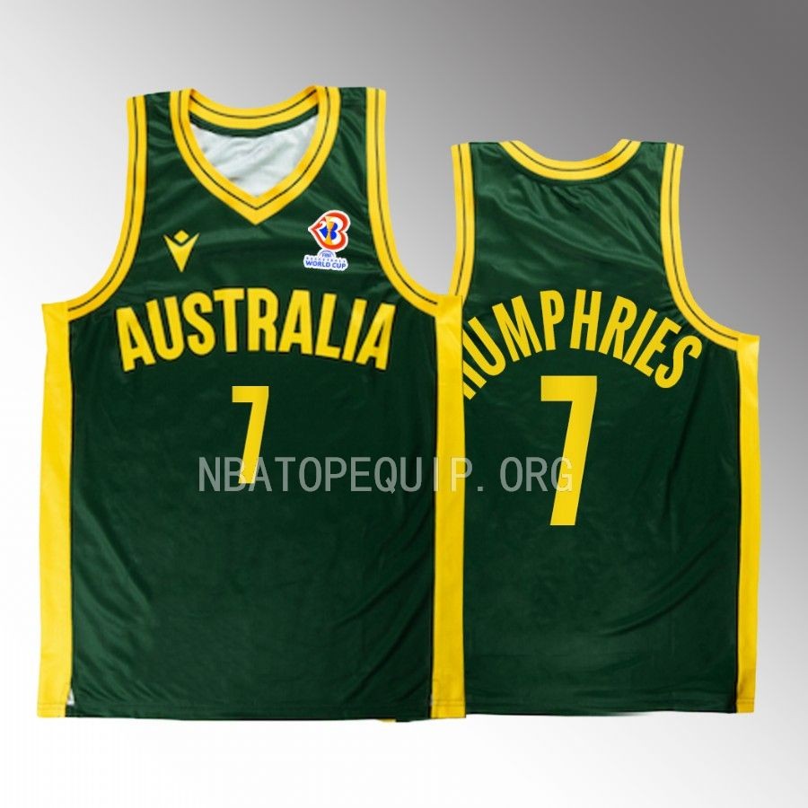 Isaac Humphries Australia 2023 FIBA World Cup Green Jersey Away #7