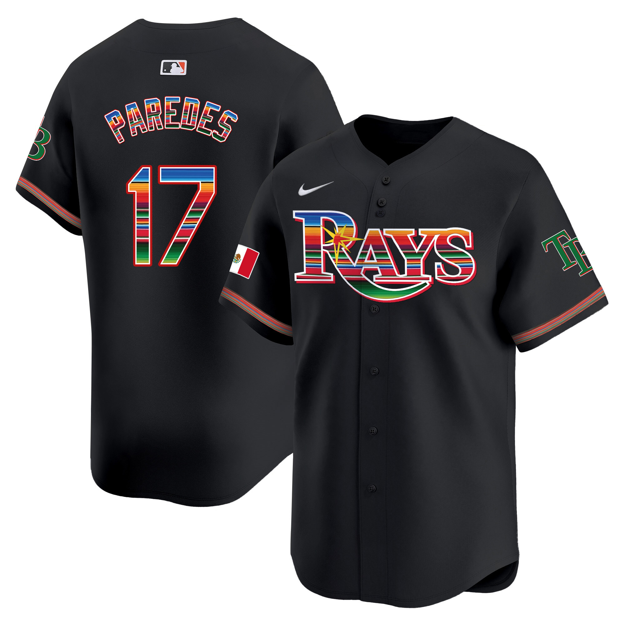 Isaac Paredes Men's Tampa Bay Rays Mexico Vapor Premier Limited Black Jersey - All Stitched