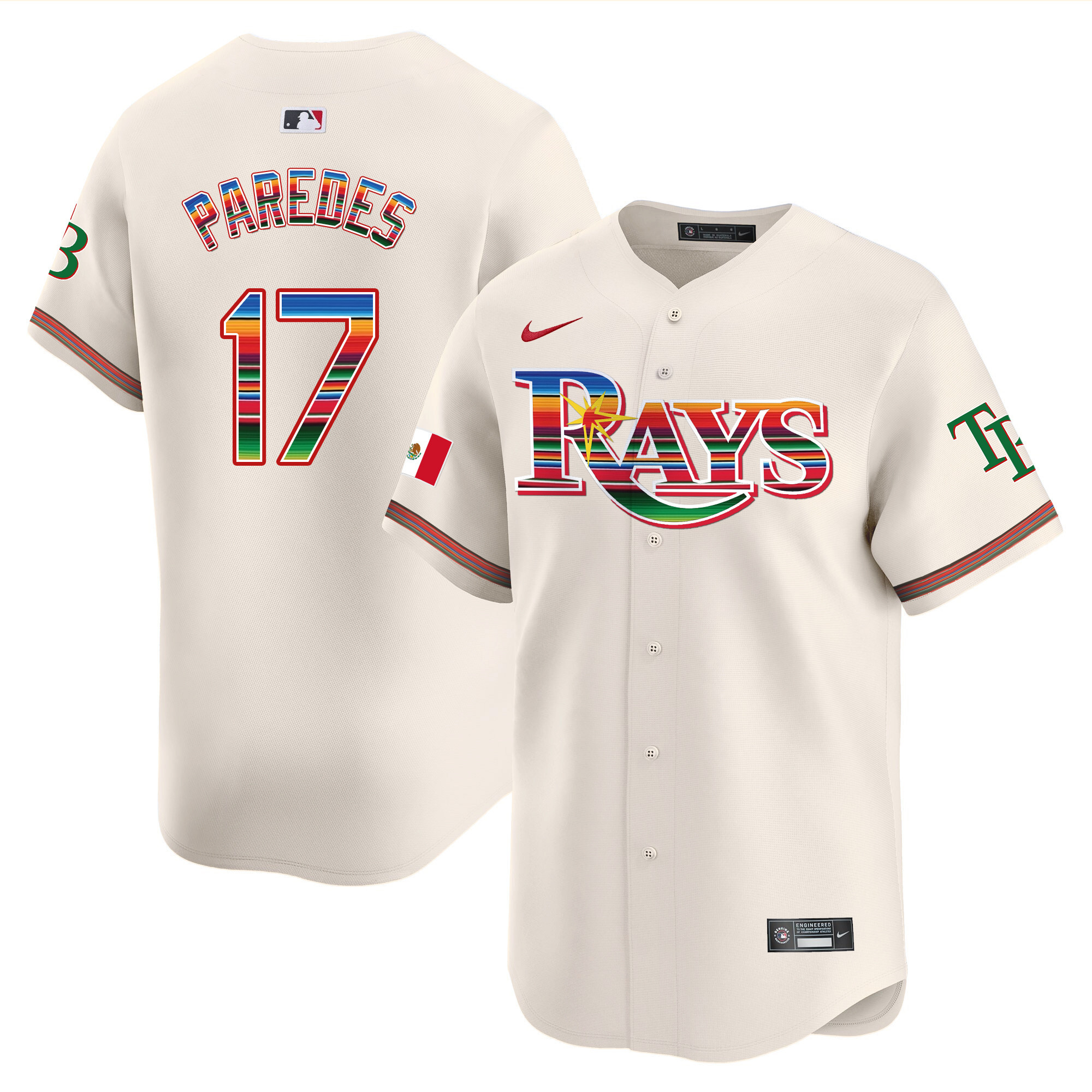Isaac Paredes Men's Tampa Bay Rays Mexico Vapor Premier Limited Cream Jersey - All Stitched