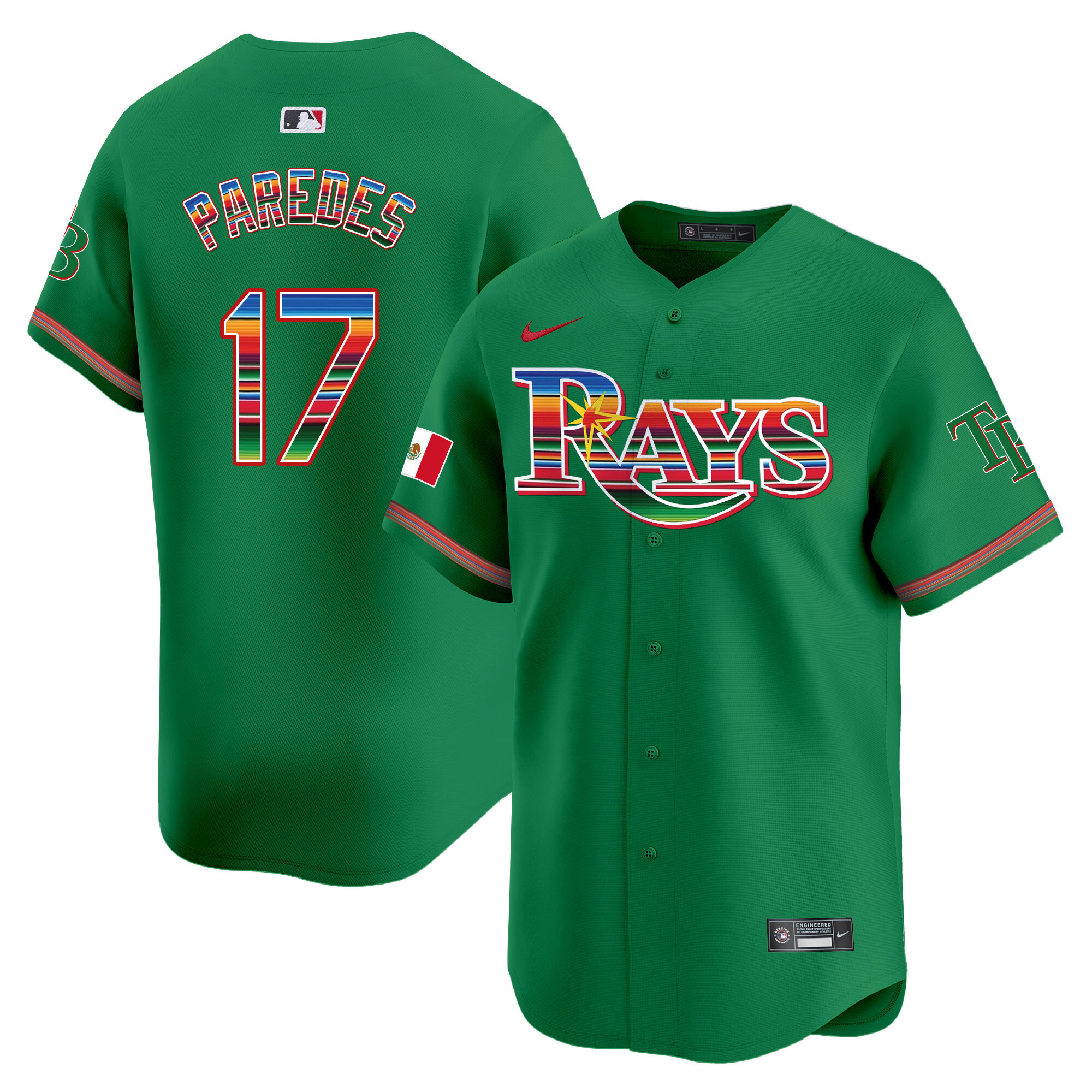 Isaac Paredes Men's Tampa Bay Rays Mexico Vapor Premier Limited Green Jersey - All Stitched