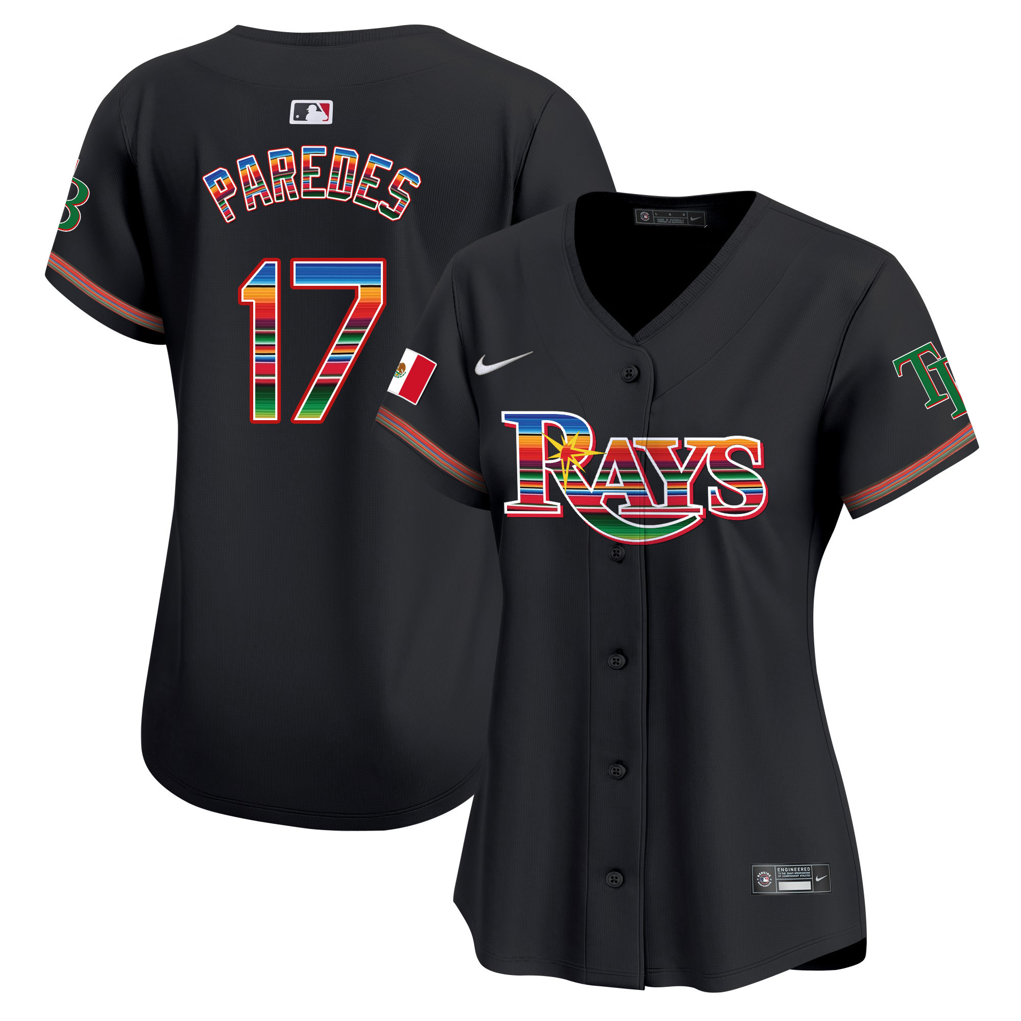 Isaac Paredes Women's Tampa Bay Rays Mexico Vapor Premier Limited Black Jersey - All Stitched