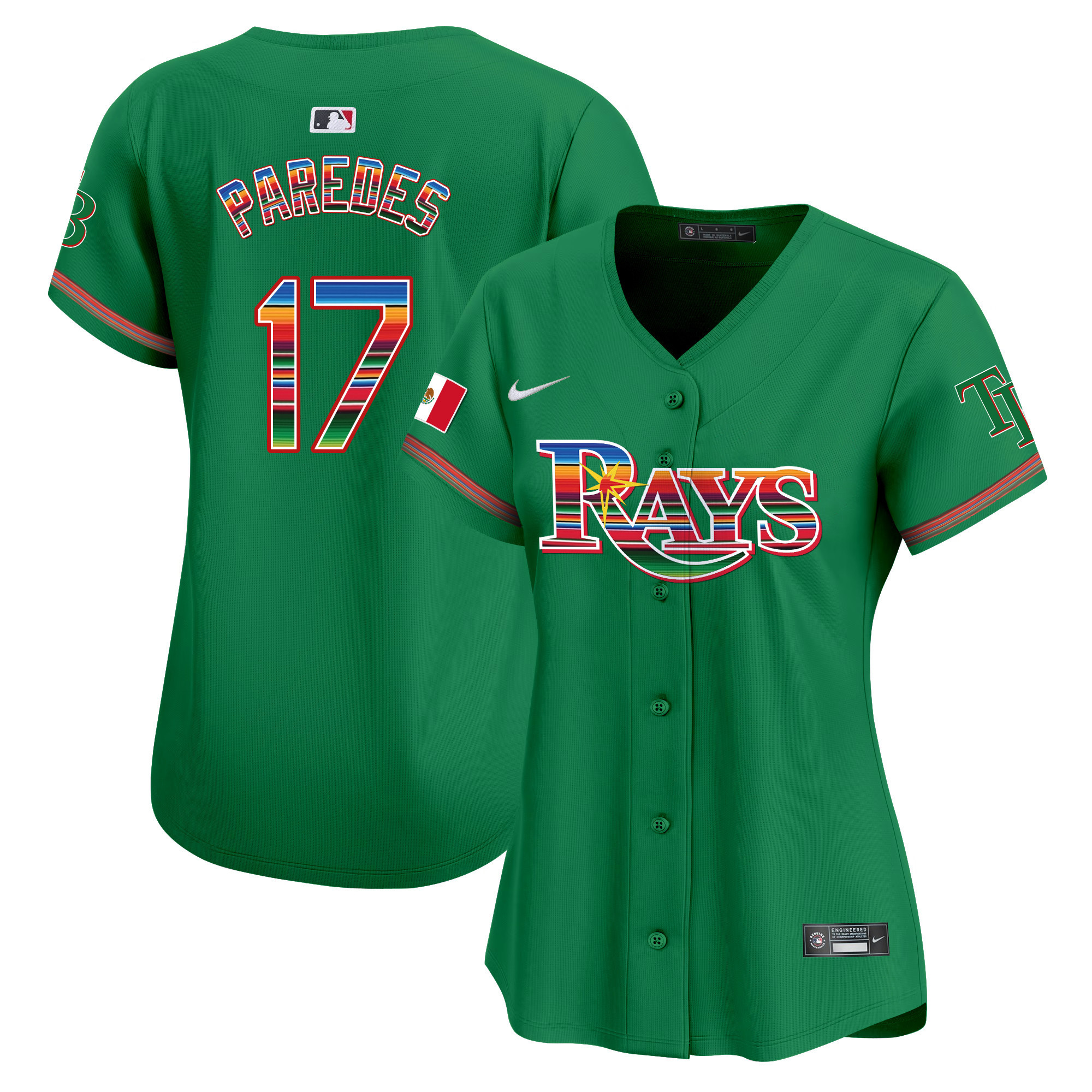 Isaac Paredes Women's Tampa Bay Rays Mexico Vapor Premier Limited Green Jersey - All Stitched