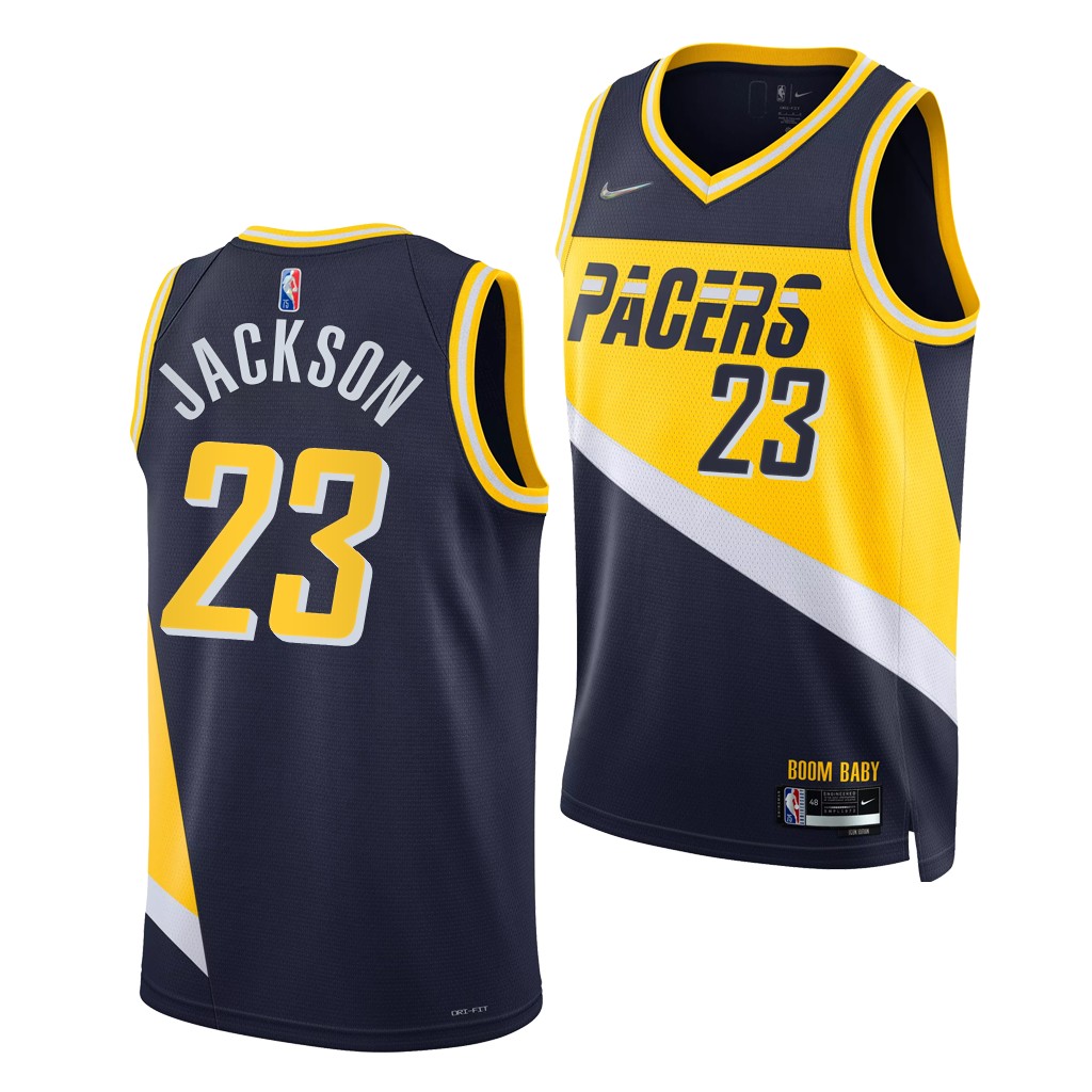 Isaiah Jackson #23 Pacers City Edition Blue Jersey Kentucky Wildcats 2021 Draft