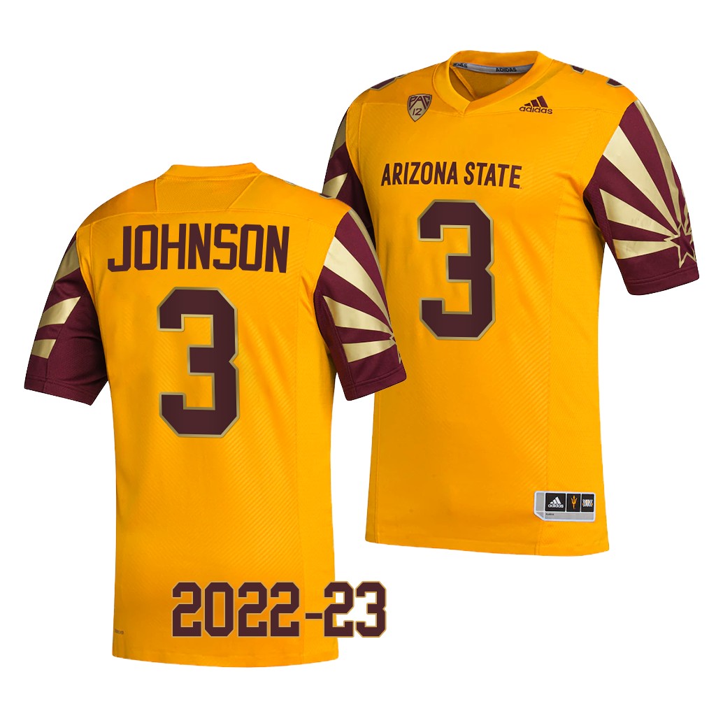 Isaiah Johnson Arizona State Sun Devils 2022-23 Reverse Retro Jersey Men's Gold #3 Uniform