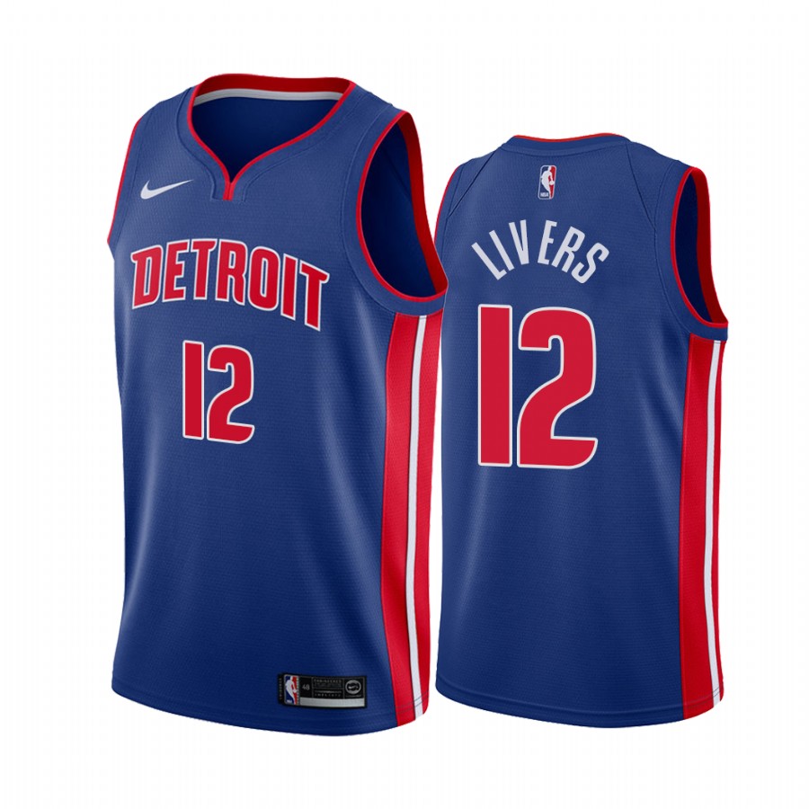 Isaiah Livers 2021 NBA Draft Detroit Pistons Icon Edition Jersey Blue