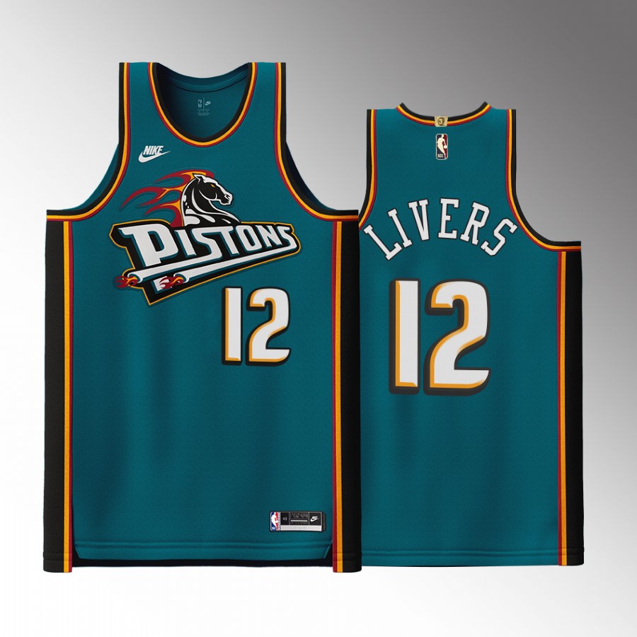 Isaiah Livers 2022-23 Pistons #12 Classic Edition Jersey Teal
