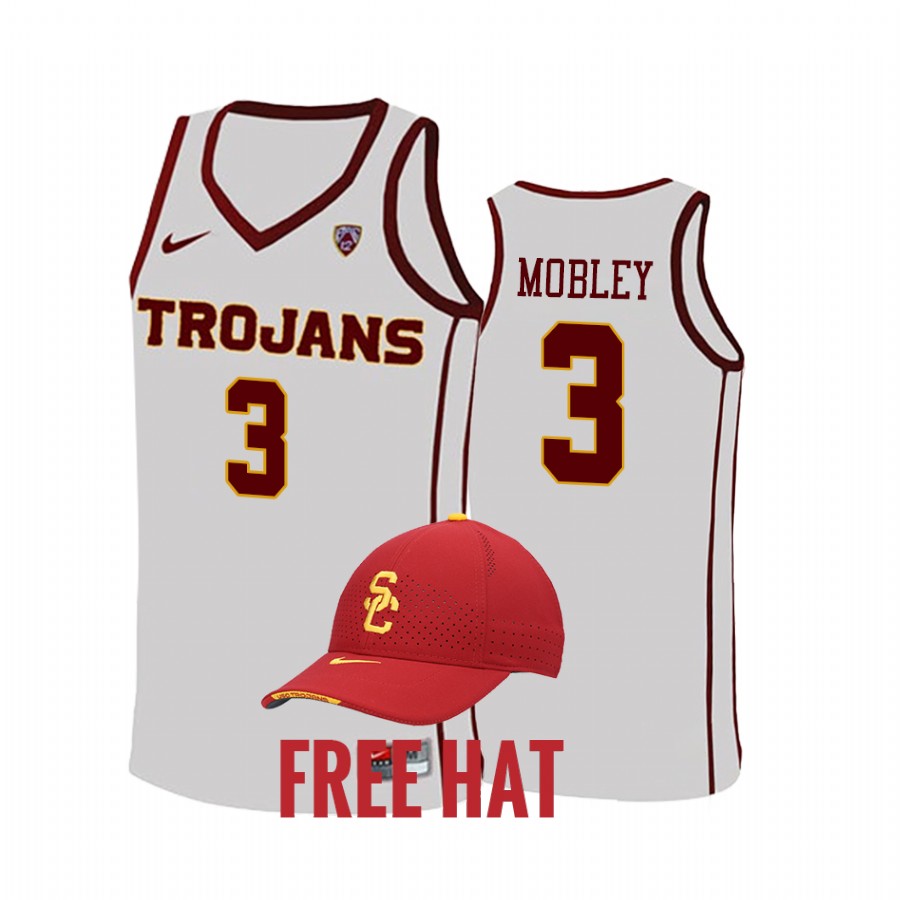 Isaiah Mobley USC Trojans White Jersey 2021-22 College Free Hat