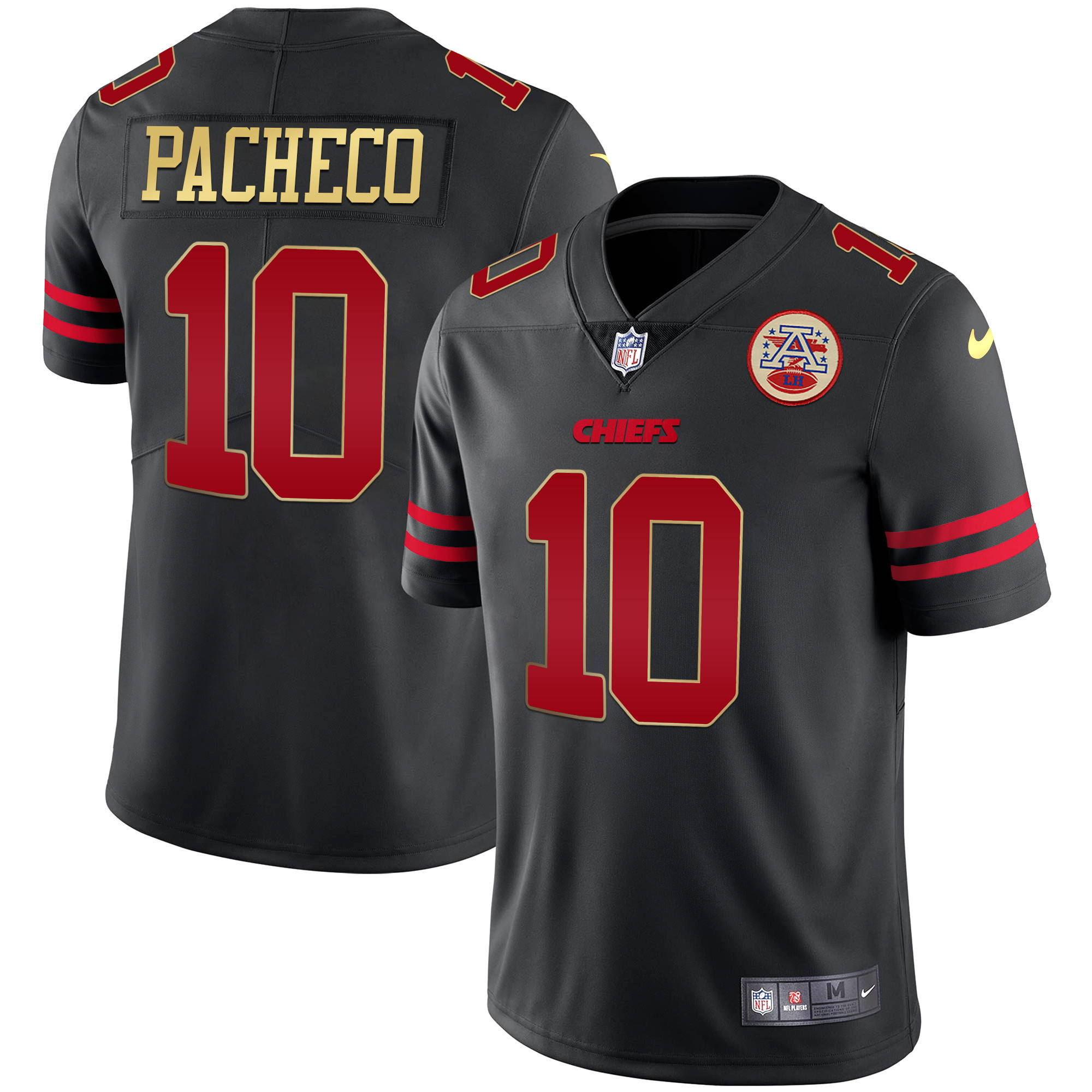 Isiah Pacheco Kansas City Chiefs Black Red Vapor Jersey - All Stitched 