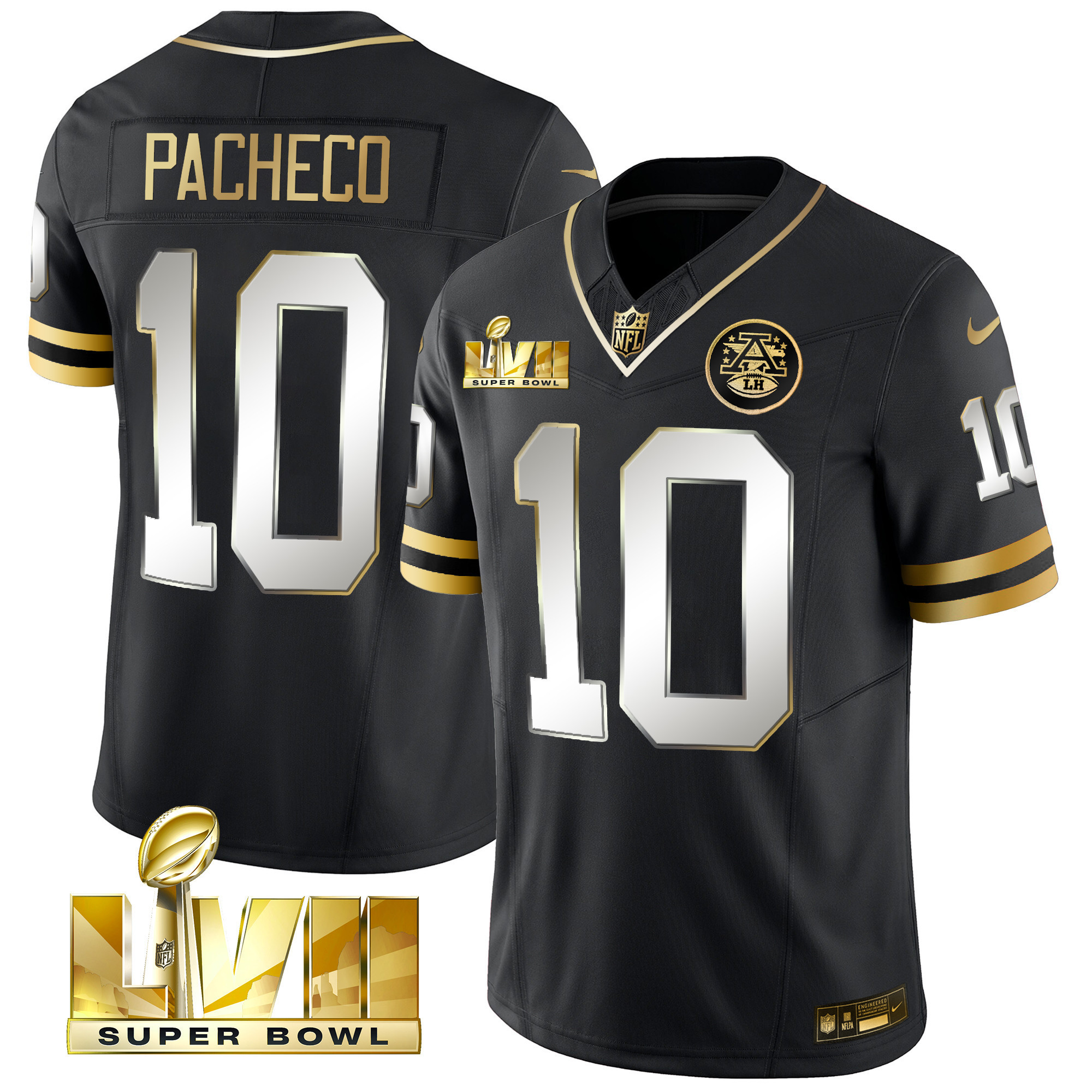Isiah Pacheco Men's Kansas City Chiefs Throwback Limited Vapor Black Limited Jersey - All Stitched 