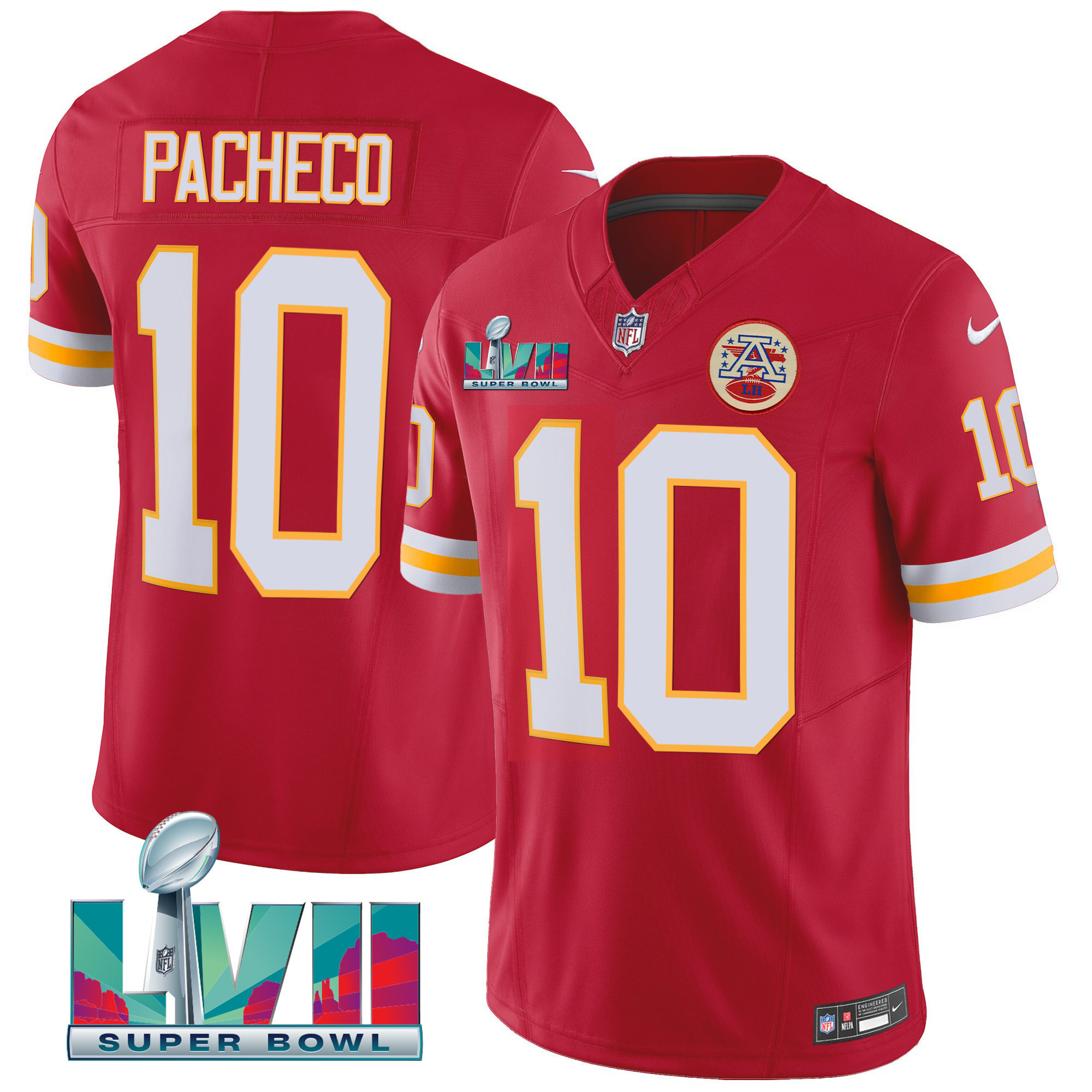 Isiah Pacheco Men's Kansas City Chiefs Throwback Limited Vapor Red Jersey - All Stitched 