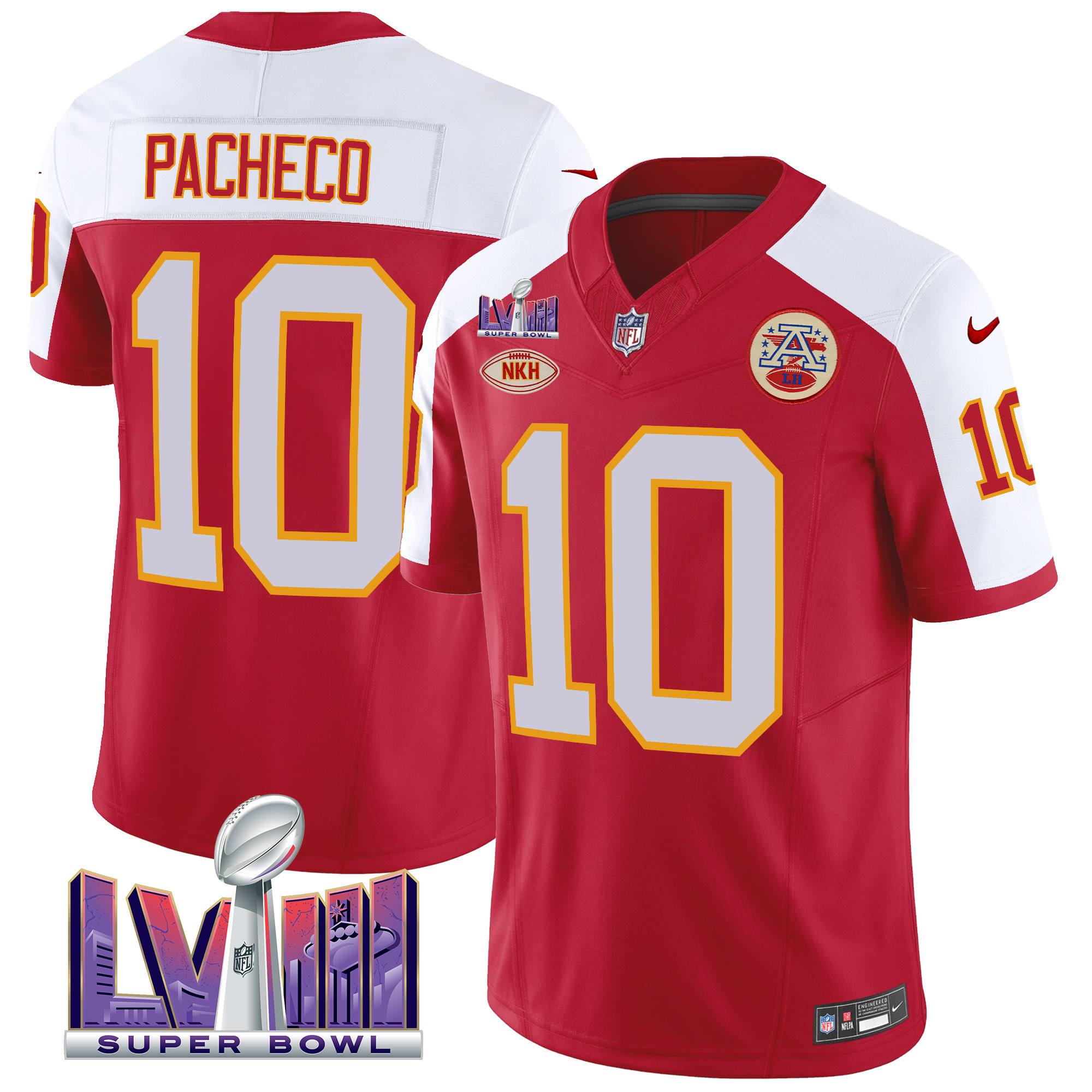 Isiah Pacheco Men's Kansas City Chiefs Throwback Super Bowl LVIII Vapor Alternate Jersey - All Stitched 