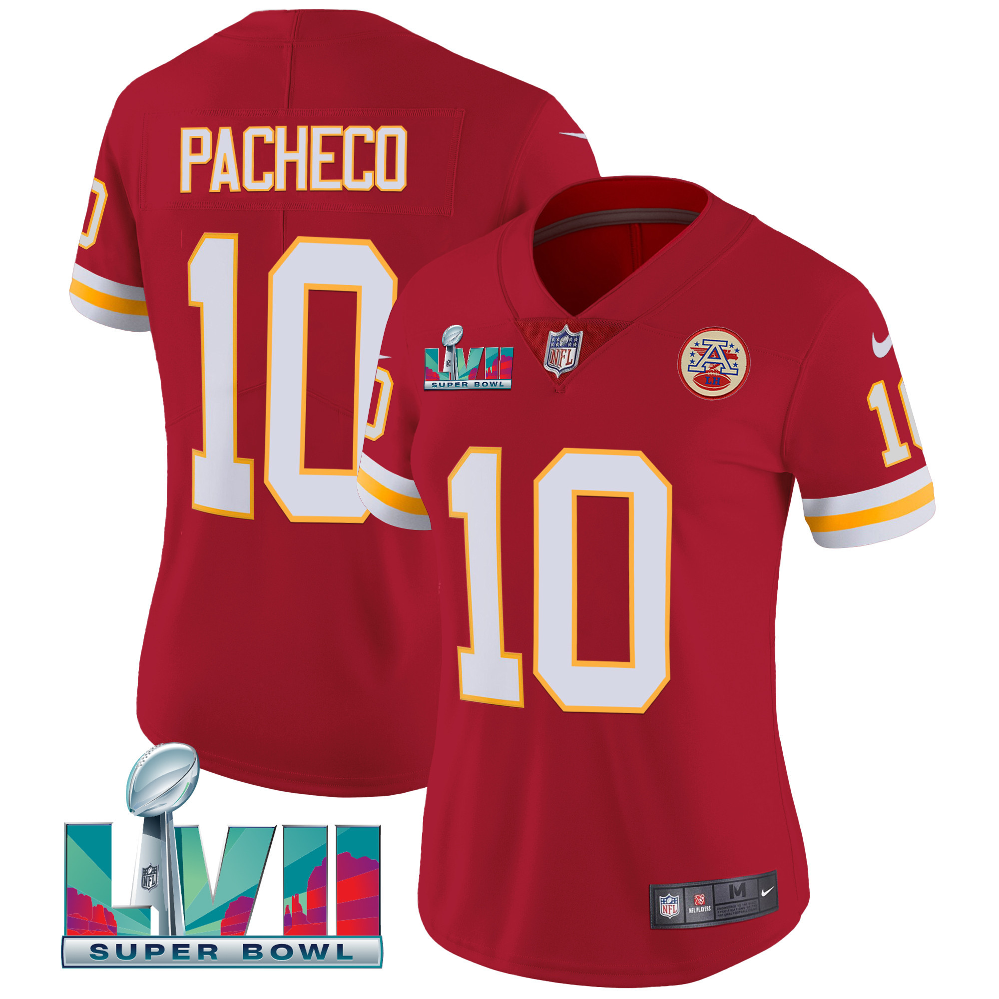Isiah Pacheco Women's Kansas City Chiefs Throwback Limited Vapor Red Jersey - All Stitched 