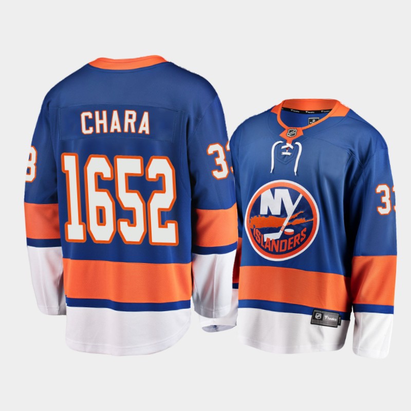 Islanders Zdeno Chara #33 1652 Most Games Played Record Royal commemorative Jersey