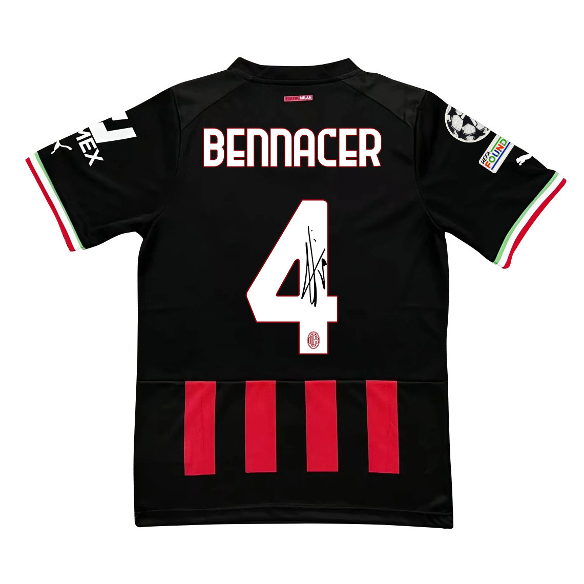 Ismaël Bennacer 4 Signed AC Milan 2022/23 Home Men Soccer Jersey – Red/Black