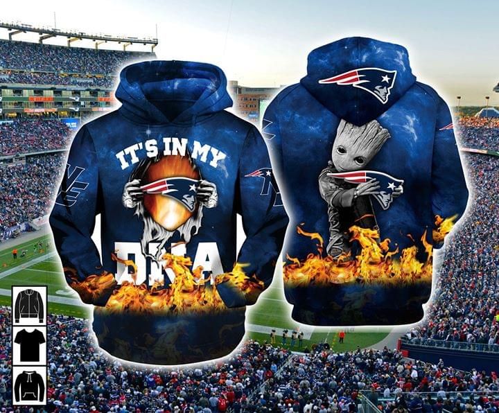 It my new england patriots dna groot 3D Hoodie