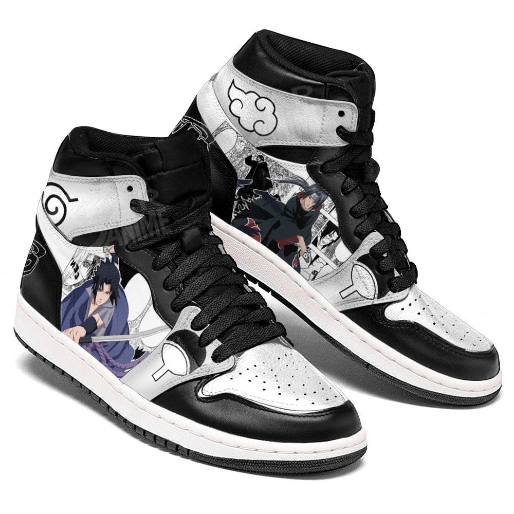 Itachi and Sasuke JD1s Sneakers Manga Anime Shoes, Air Jordan Hightop